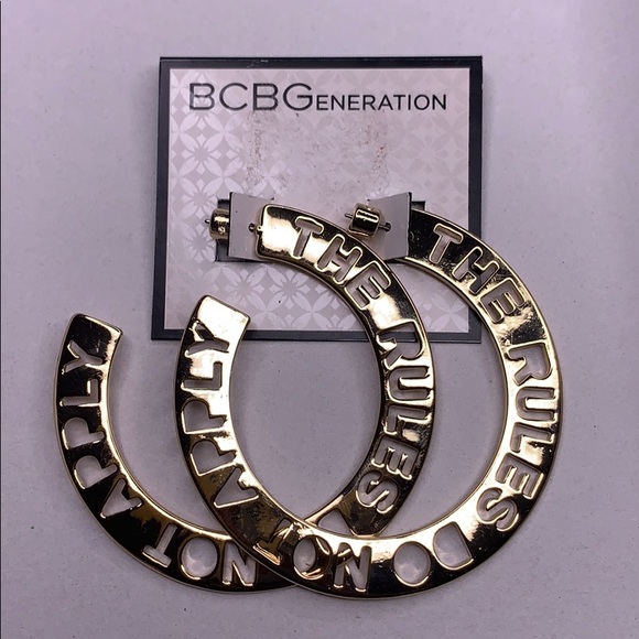 BCBGeneration Accessories - BCBG “The Rules Do Not Apply” Hoop Earrings